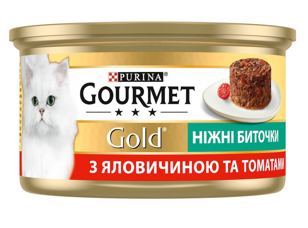 Консерва для кошек Gourmet Gold (Гурме Голд) Нежные Биточки с говядиной и томатом 85 г Purina Винница - изображение 1