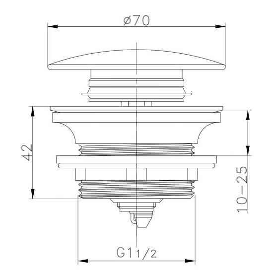 Донний клапан для ванни Zerix BV-08 1 1/2'' автоматичний СLICK-СLACK   ( 14594 ) Харків