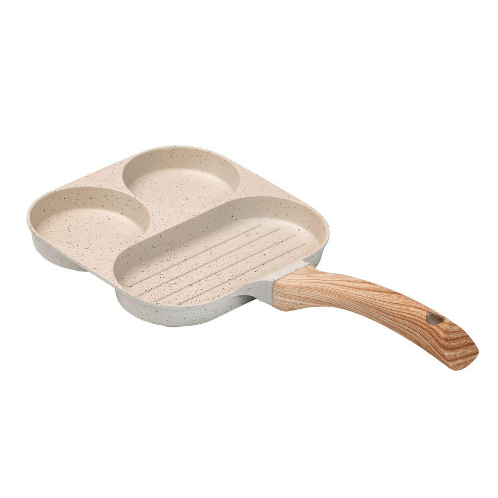 Сковорода квадратна порційна на 3 секції з антипригарним покриттям бежева HP39571W Київ - фото 2