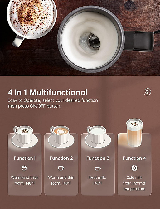 Спінювач молока YISSVIC MK1000-GS Луцк - изображение 2