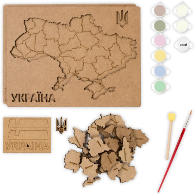 Набор для творчества Rosa Talent Карта Украины 3D пастельные цвета 24.5х18.5 см (4823098532552) Винница - изображение 3
