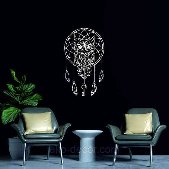 Декоративне настінне Панно «Ловець снів» Декор на стіну 110*65 см, Білий Київ