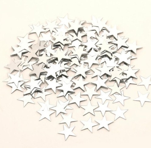 Конфетти Звездочки жесткий 10 г 1 см серебристый Киев - изображение 2
