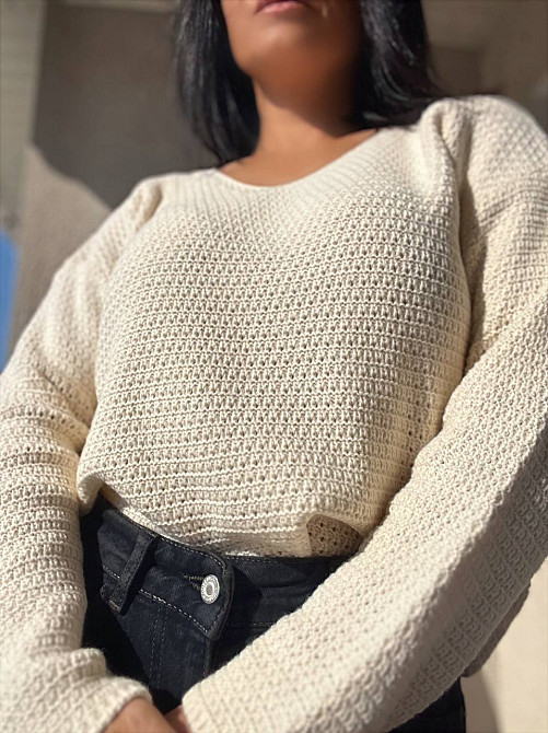 Джемпер жіночий MIX RAY 6770 светр мис ажурна в'язка, молочний, one size Одеса - фото 3