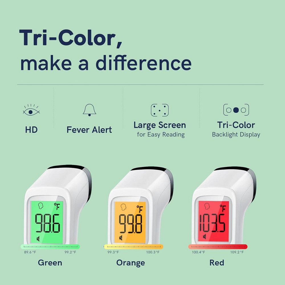Інфрачервоний безконтактний цифровий термометр Viproud для дорослих і дітей з сигналом гарячки безшумний режим Київ - фото 2