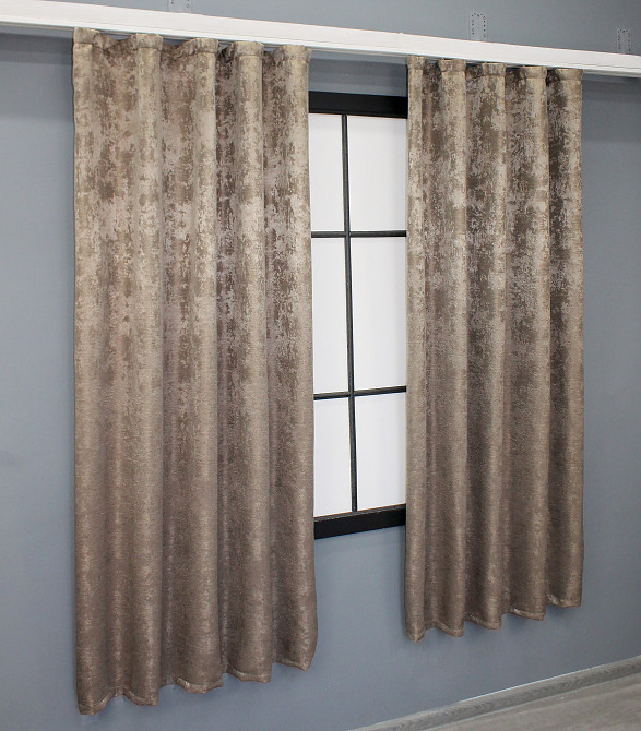 Комплект коротких штор VR-Textil Жаккард Sultan XO № 1682ш Какао 130х170 см 2 шт (35-0321) Киев - изображение 3