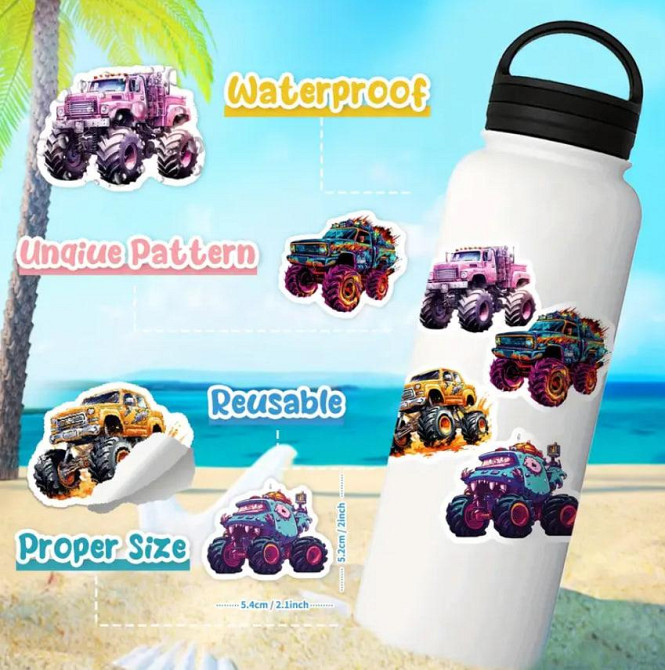 Наклейки Стікери із позашляховиками. Водонепроникні вінілові наклейки, авто стікерпак, наклейки авто Київ - фото 4