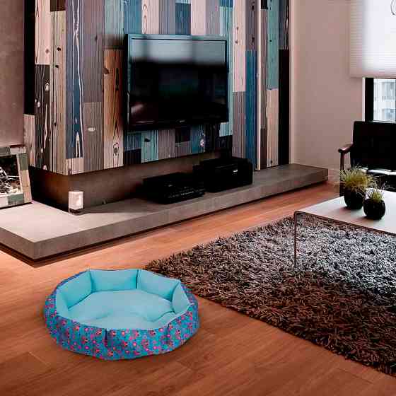 Лежак для котов собак круглый SY-2022-1208-97 Blue Owl M (50*18 см) Київ