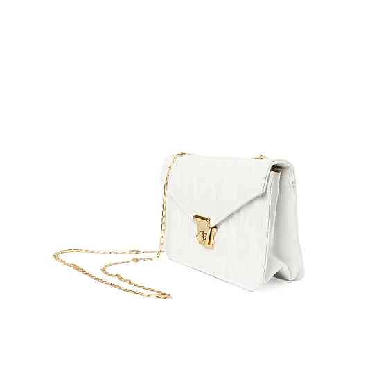 Сумка женская через плечо, сумочка калач со стеганым узором и ручкой-цепочкой, Белый Каменец-Подольский