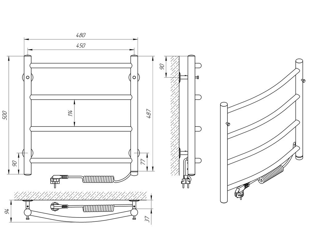 Электрический полотенцесушитель Laris Классик П4 450Х500 Э правое подкл. Киев - изображение 8