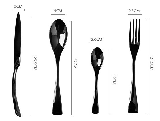 Черные столовые приборы Рио де Жанейро 4 предмета, ПОДАРОЧНАЯ УПАКОВКА, сталь Кременчуг - изображение 3
