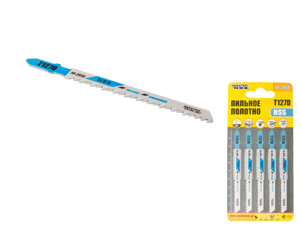 MASTERTOOL Полотно пильне для лобзика MASTERTOOL T127D 5 шт кольоровий метал прямий різ 8TPI/10 Коломия - фото 1