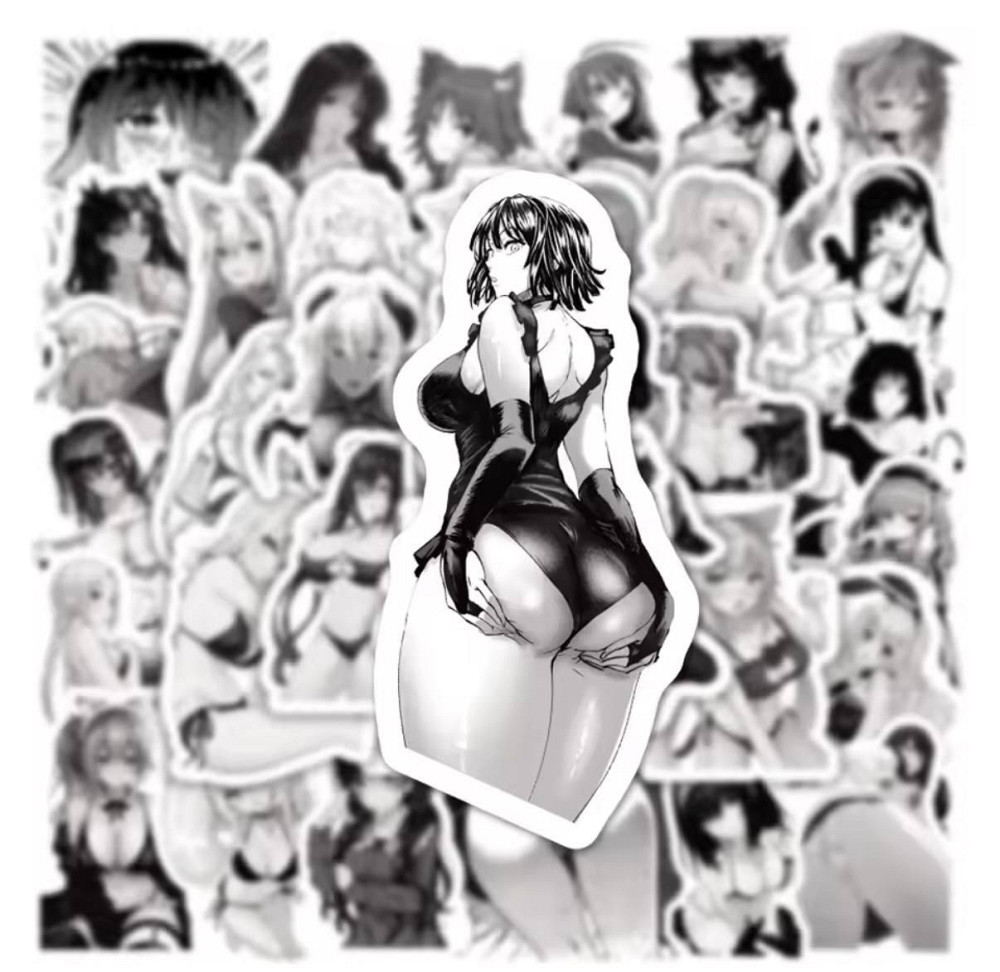 Наклейки Waifu Аніме. Водонепроникні естетичні Аніме наклейки 18+ (Аніме Хентай) Набір 50 штук. Київ - фото 3