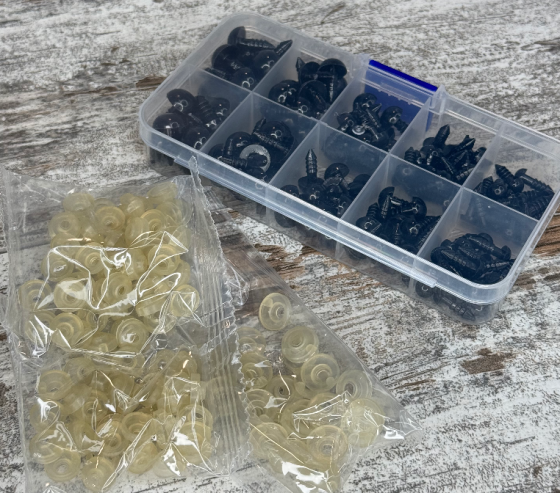 Пластиковые глаза для мягких игрушек 6-12 мм винтовые с креплением комплект 100 шт Киев