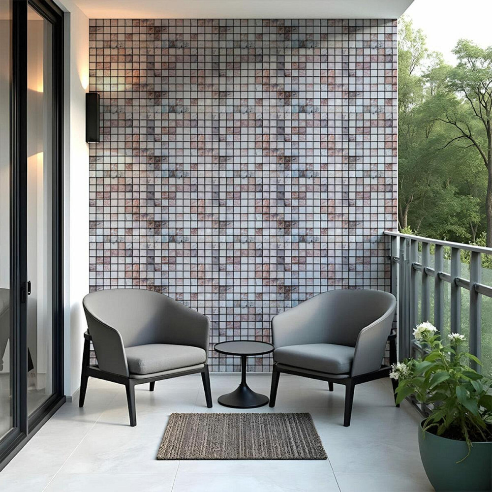 Декоративна ПВХ панель мозаїка 960х480х4мм Бежевий мармур SW-00001433 Київ - фото 7