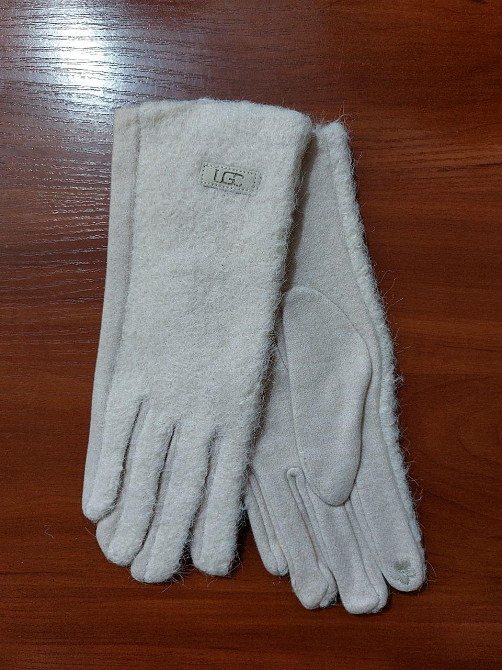 Рукавички сенсорні жіночі теплі one size бежевий Київ - фото 3