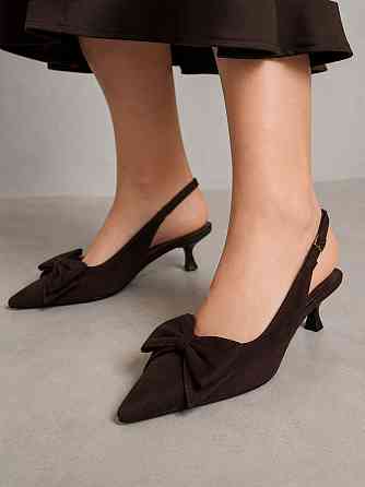 Туфлі жіночі Meideli 2051-13 slingback човники з бантом на підборах коричневі, 40, 25 см Київ