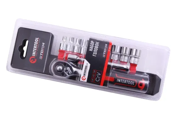 Набір голівок 1/4 6-г. 12 ед. Intertool Storm 4-13м з трещетою і удовою. Вінниця