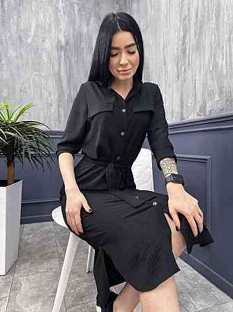 Довга сукня-сорочка з поясом "Marcella" оптом | Батал | Розпродаж моделі Київ