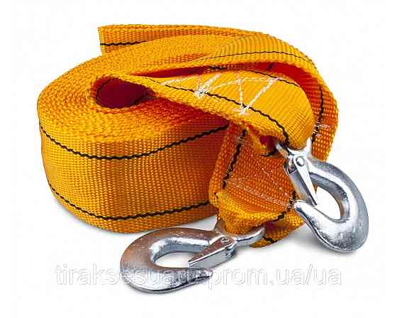 Буксировочный трос 10 тон, 6 метров крюк-крюк Буксировальный ремень 10т 6м крюк-крюк Луцк