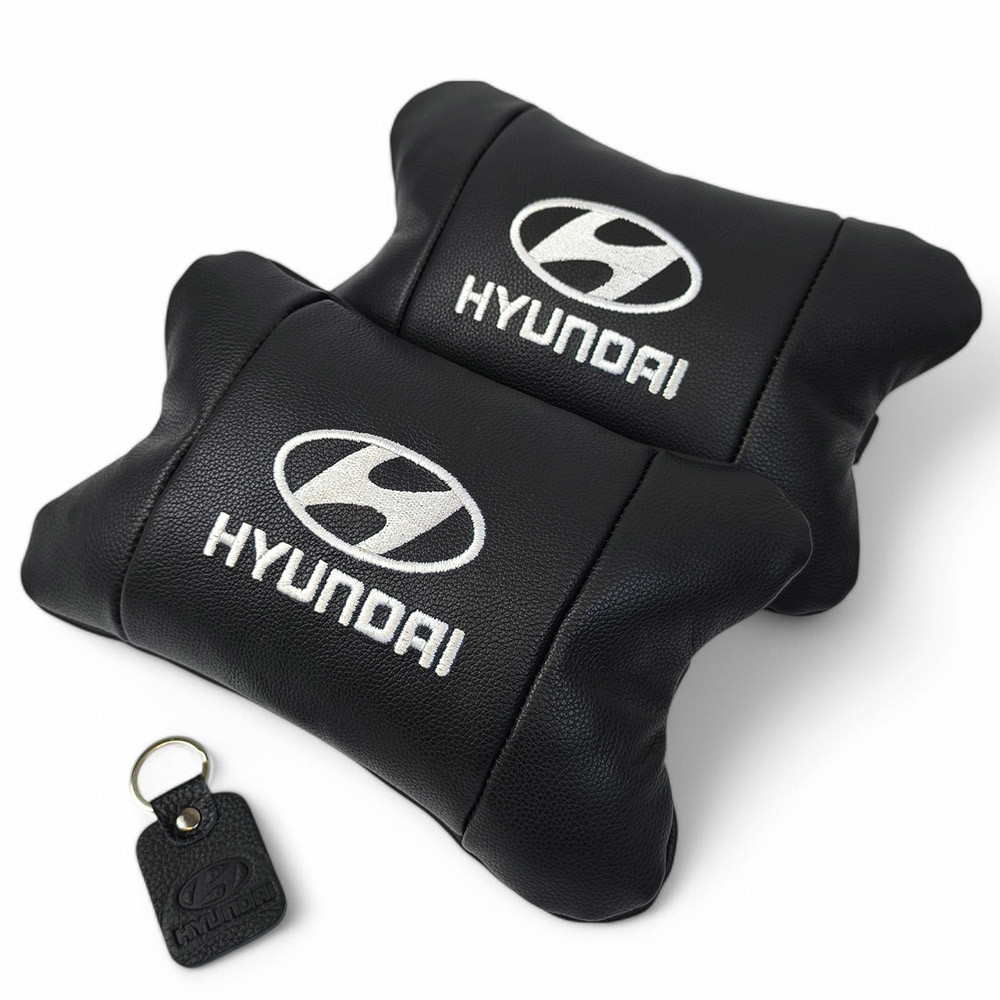 Подушка підголівник метелик Hyundai Хундай, Подарунок в машину чоловікові, Подушка під шию з логотипом LY-13 Львів - фото 1