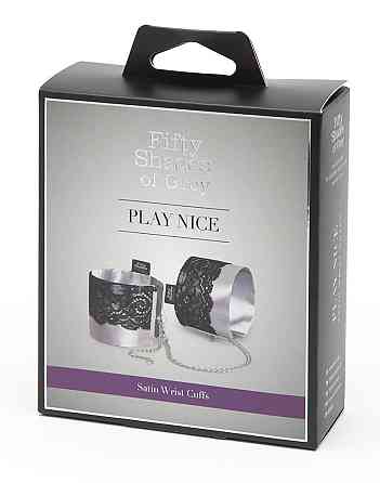 Наручники з атласної тканини Fifty Shades of Grey Play Nice з мереживом Sex Aura Київ