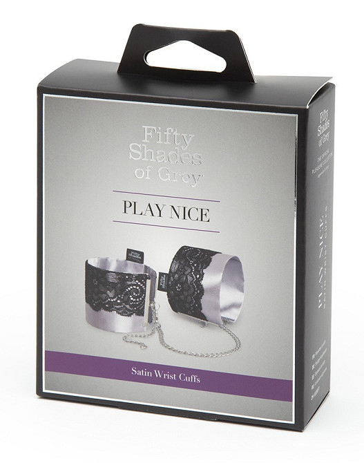 Наручники з атласної тканини Fifty Shades of Grey Play Nice з мереживом Sex Aura Київ - фото 3