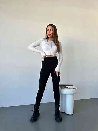 Жіночі повсякденні теплі лосини з високою посадкою матовий трикотаж на щільному ху 46/48 Одеса