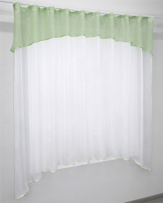 Кухонная гардина VR-Textil № 036к арка белый с салатовым 270х170 см (52-0514) Киев - изображение 2
