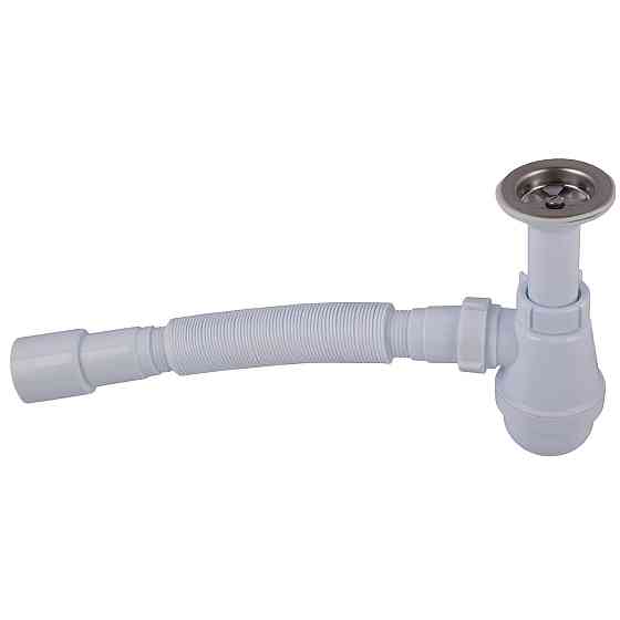 Сифон OPTIMUM 11/4| *40 для умивальника з литим випуском і гофртрубою 40*40/50 OPTI 12043 Київ