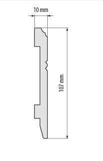 Плінтус під фарбування з дюрополімер Елегант LPC - 18 (2.44м. п.) 107х10мм Дніпро