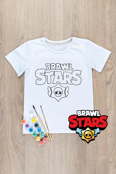 Футболка-раскраска детская Бравл Старс, топ Крохатушка одяг Киев - изображение 2