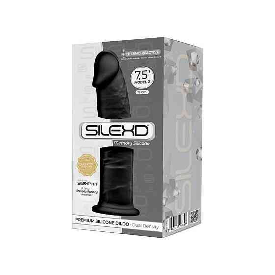 Фаллоимитатор SilexD Henry Black (MODEL 2 size 7,5in), двухслойный, силикон+Silexpan, диаметр 4,8см Sex Aura Киев