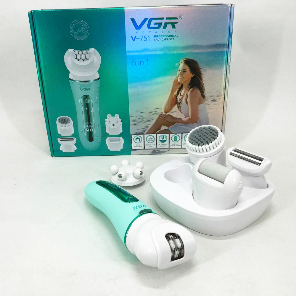 Жіночий акумуляторний епілятор для тіла VGR 5 в 1 V-751, Для чищення п'ят електрична TK-25 Івано-Франківськ - фото 8