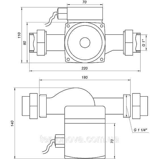 Насос циркуляционный Optima OP25-40 180мм + гайки, + кабель с вилкой! Черновцы