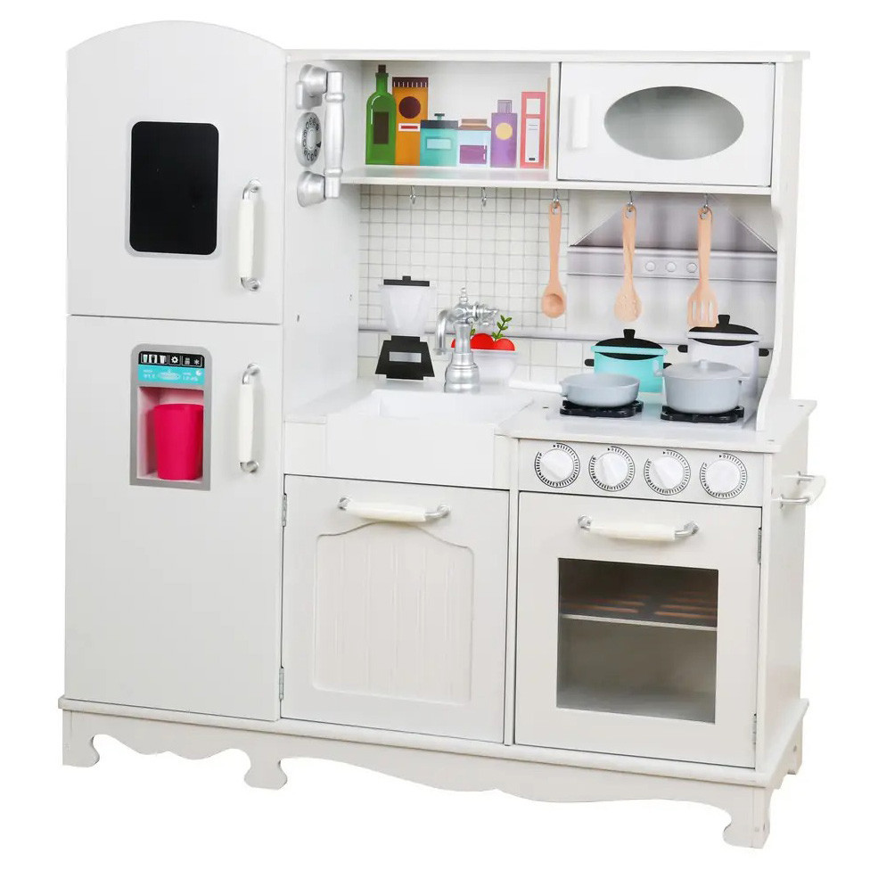 Дитяча інтерактивна ігрова дерев'яна кухня AVKO Ліана з посудом для дітей звукові та світлові ефекти Київ - фото 2
