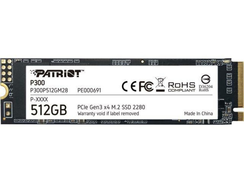SSD M.2 Patriot P300 512GB NVMe 2280 PCIe 3.0x4 3D NAND TLC (P300P512GM28) Київ - фото 1