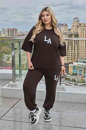 Жіночий легкий спортивний костюм із футболкою "Amante" |  Норма та батал Шоколадний, 50-52 Київ