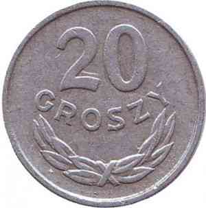 Монета 20 грошів. 1957-85 рік, Польща. (В) Полтава