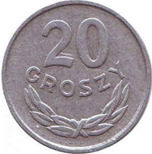 Монета 20 грошів. 1957-85 рік, Польща. (В) Полтава - фото 1
