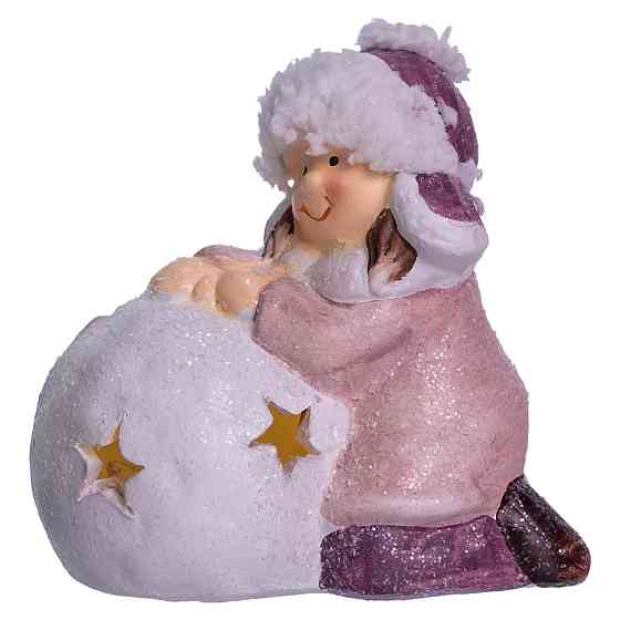 Фигурка Девочка со снежным шаром, подсветка, 12 см Киев