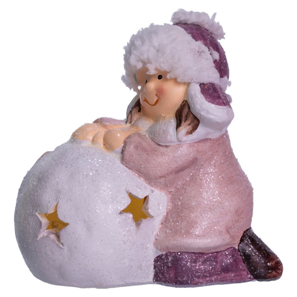 Світлова новорічна фігурка "Дівчинка зі сніговим шаром" Київ - фото 2