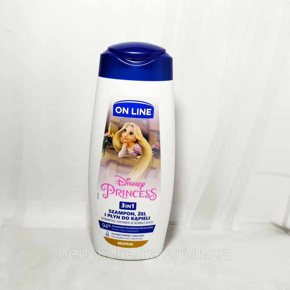 Детский шампунь и гель для душа 2 в1 с запахом мафина On Line Disney Princess 400 мл Львов - изображение 1