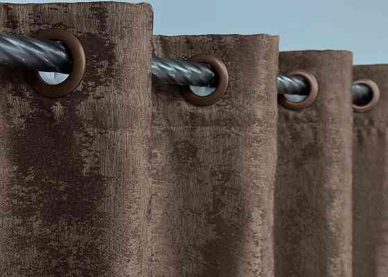 Комплект штор на люверсах VR-Textil Жаккард Sultan XO № 1557ш Коричневый 150х250 см 2 шт (37-0252) Киев