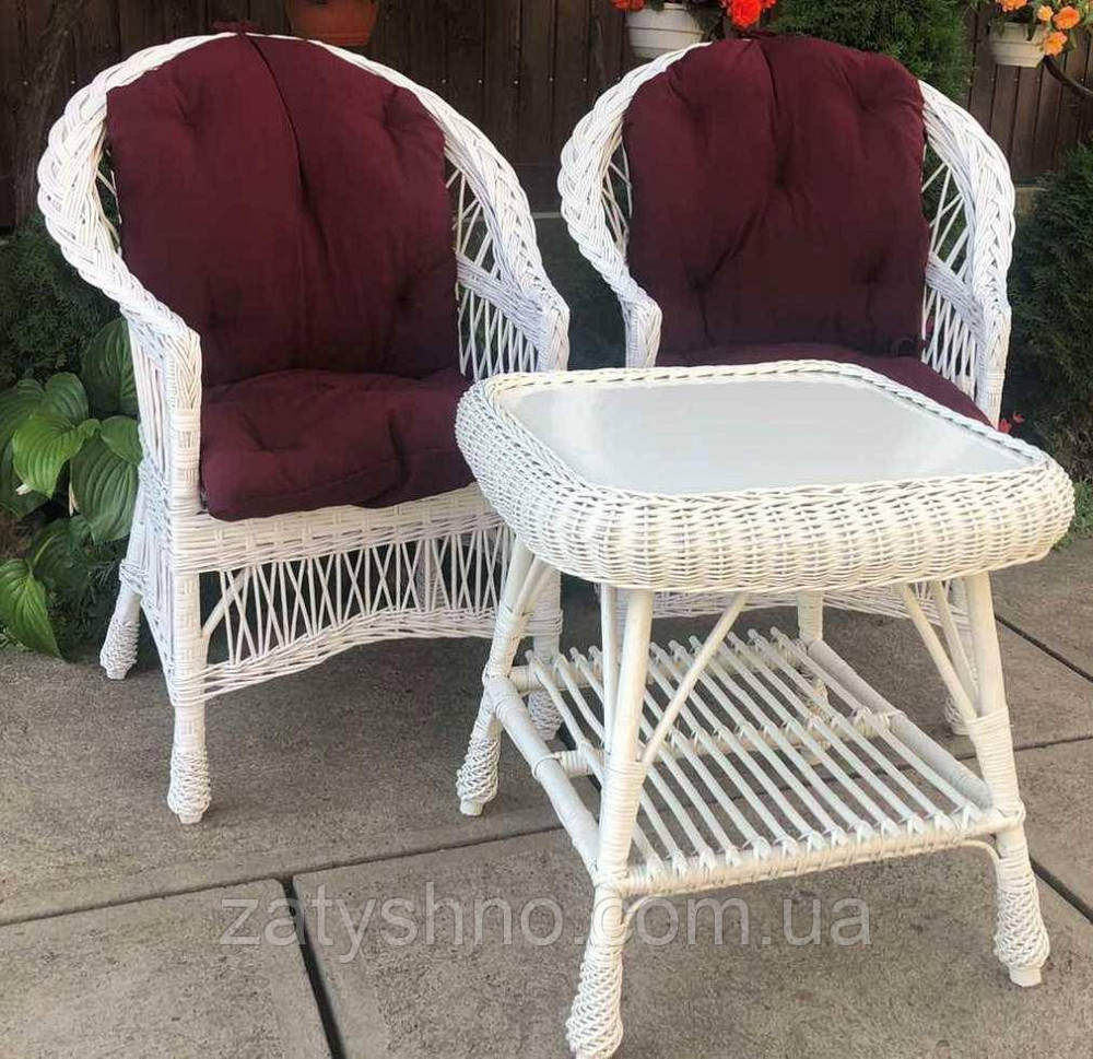 Плетеная белая мебель  с накидками |  Мебель из лозы  |мебель плетеная белая Киев - изображение 3