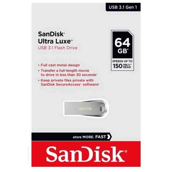 Флеш-накопичувач SanDisk USB 3.1 Ultra Luxe 64Gb (150Mb/s) Київ