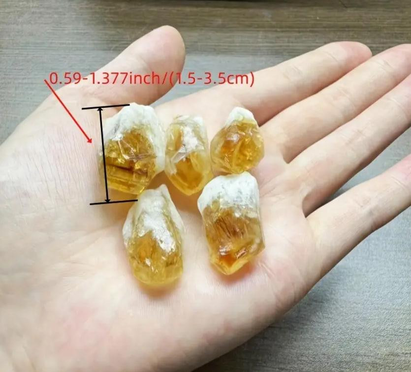 Набор из 5 натуральных кристаллов цитрина, размер 1.5 - 3 см. Необработанные кристаллы цитрина. Киев - изображение 3