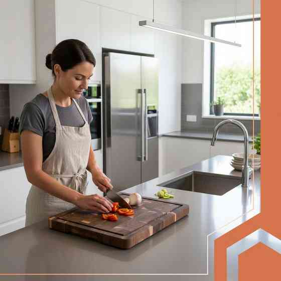 Кухонная разделочная доска из дерева акации с бортиками Ruhhy (26924) Нововолынск