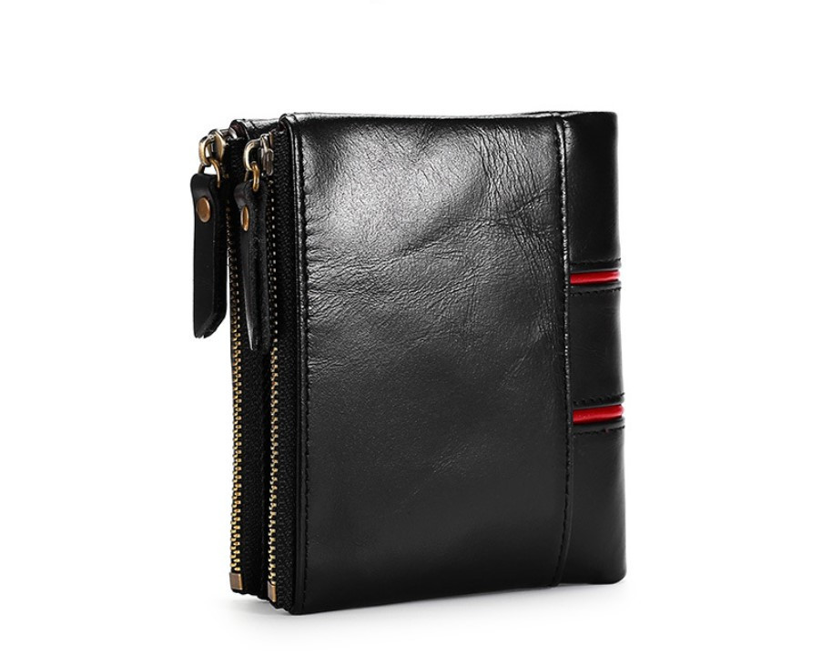 Чоловіче шкіряне портмоне на кнопці Leather Collection (2766) Київ - фото 5