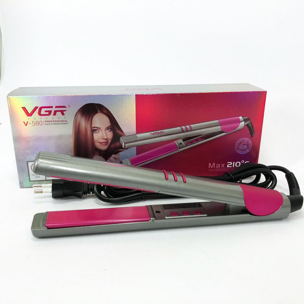 Випрямляч для будь-якого типу волосся, Ергономічна праска-випрямляч, Вирівнювальна праска для волосся AQ-58 Львів - фото 6